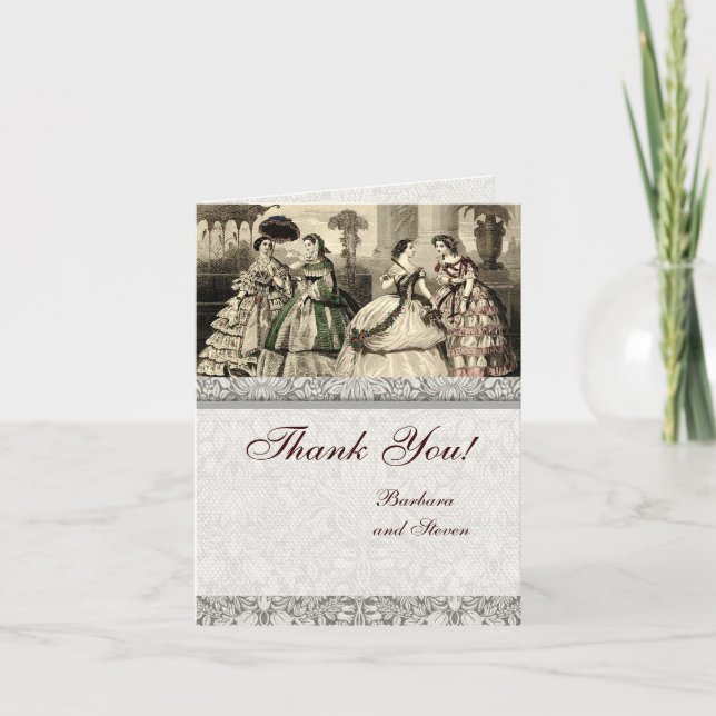 Wedding Thank You Antique Vintage Card (Front)