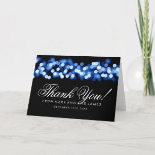 Wedding "Thank you" Blue Hollywood Glam Thank You Card