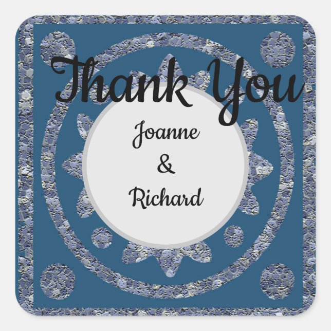 Wedding Thank You Blue Medieval Style Elegant Seal (Front)