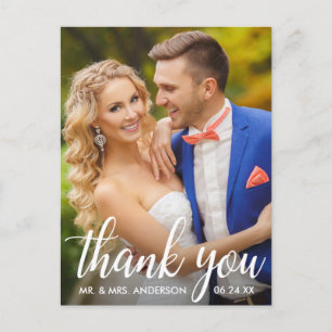 Wedding Thank You Bride and Groom Photo Postcard