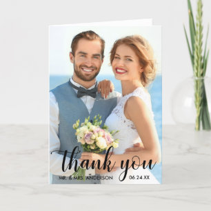 Wedding Thank You Bride Groom Photo B Fold Card