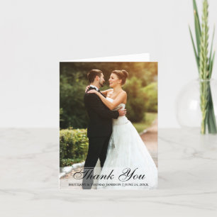 Wedding Thank You Bride & Groom Photo Note Card