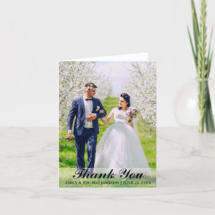 Wedding Thank You Bride & Groom Photo Note Card L