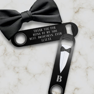 Wedding Thank You Bridesman Tuxedo Bottle Opener Bar Key