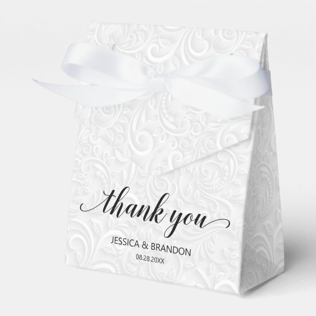 Wedding Thank You Calligraphy  Favor Box (Front Side)