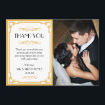 Wedding Thank You Card , Art Deco Flat Card<br><div class="desc">1920's Gatsby Art Deco design Wedding Thank You card - flat card.</div>