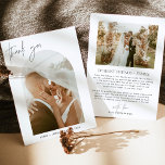 Wedding Thank You Card | Boho Arch Photo Thank You<br><div class="desc">This beautiful Photo Thank You Card features an arch photo frame with modern calligraphy and a minimalist design. Easily edit most wording to match your desired style and thank you message! Easy to customize with your text and photos! The gorgeous photo of the couple was taken by the talented Asha...</div>