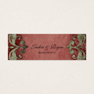 Wedding Thank You Card Bookmark Favour Verdigris