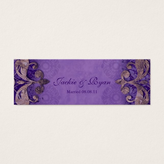 Wedding Thank You Card Bookmark Favour Verdigris P (Front)