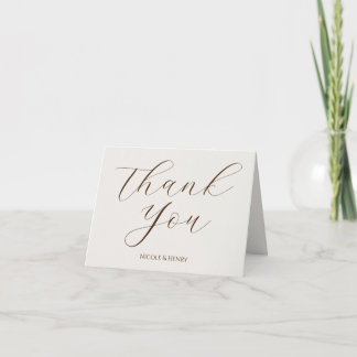 Wedding Thank You Card Calligraphy and Photo