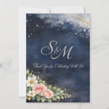 Wedding Thank You Card – Elegant S&M Design