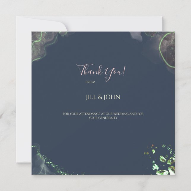 Wedding Thank You Card Emerald Green   (Front)