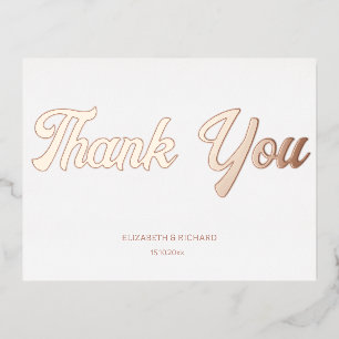 Wedding Thank You Card in Pink Gold