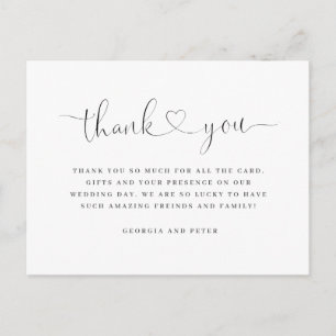 wedding thank you card message elegant