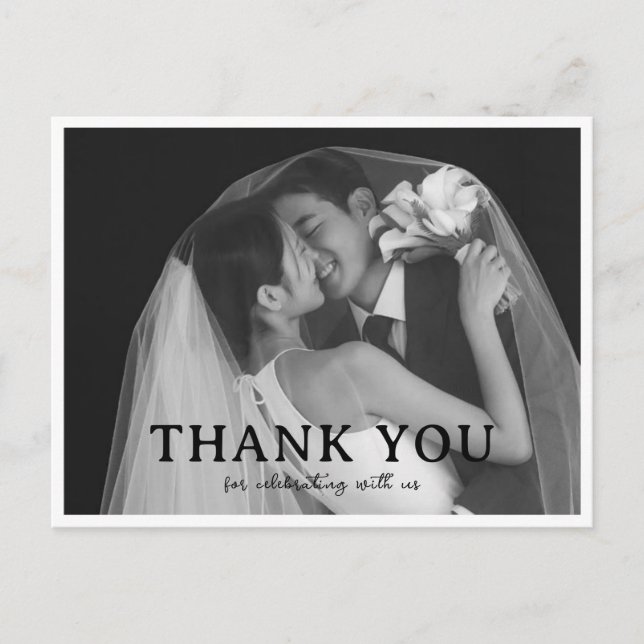 Wedding Thank You Card Template Minimalist Wedding (Front)