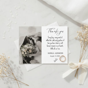 Wedding Thank You Card, Wedding Photo Thank Postcard