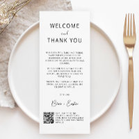 Wedding Thank You Card with Qr Code,