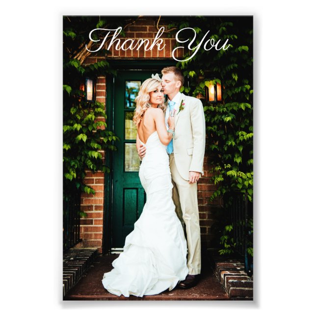 Wedding Thank You Cards Customize with Your Image Photo Print (Front)