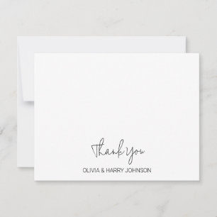 Wedding Thank You Chic White Flat Note Card