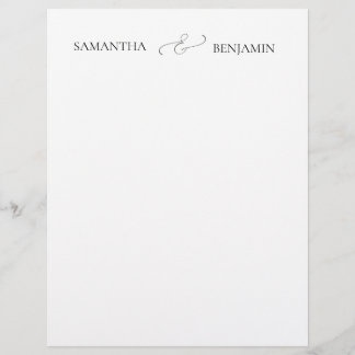 Wedding Thank You Couple Names Ampersand Note Card