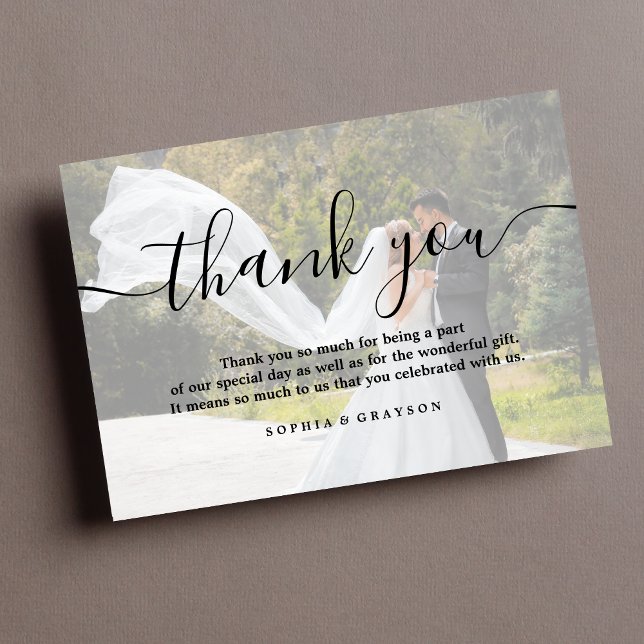 Wedding Thank You Custom Personalized Photo Vellum Card (Creator Uploaded)