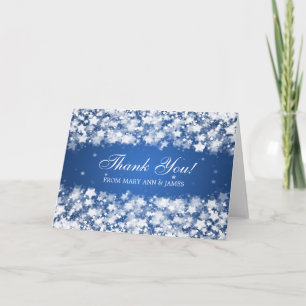 Wedding "Thank you" Dazzling Stars Blue Thank You Card