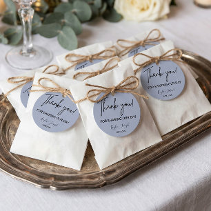 Wedding Thank you Dusty Blue Favour Tags