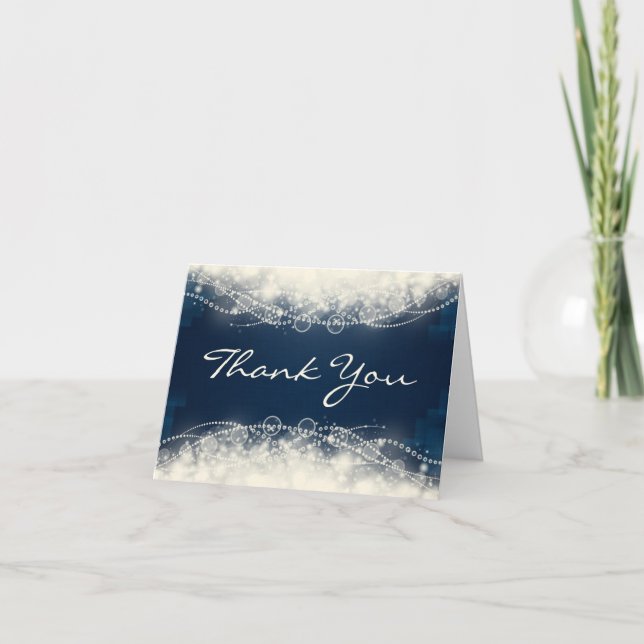 Wedding Thank You Elegant Lace and Pearls (Front)