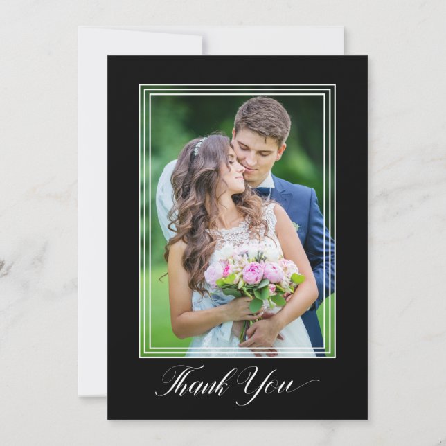 Wedding Thank You Elegant Script 2 Photo Thank You (Front)