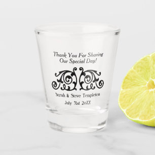 Wedding Thank You Favour Names and Date Shot Glass