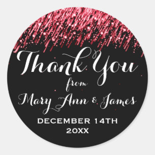 Wedding Thank You Favour Tag Falling Stars Red