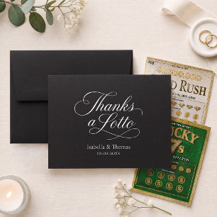 Wedding Thank You Favour Thanks a Lotto Black Envelope