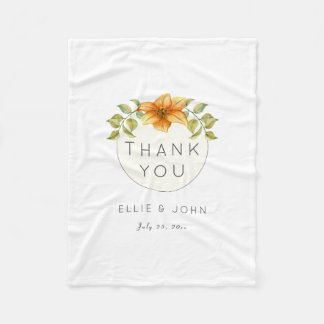 Wedding Thank You Favour Watercolor Star Flower Fleece Blanket