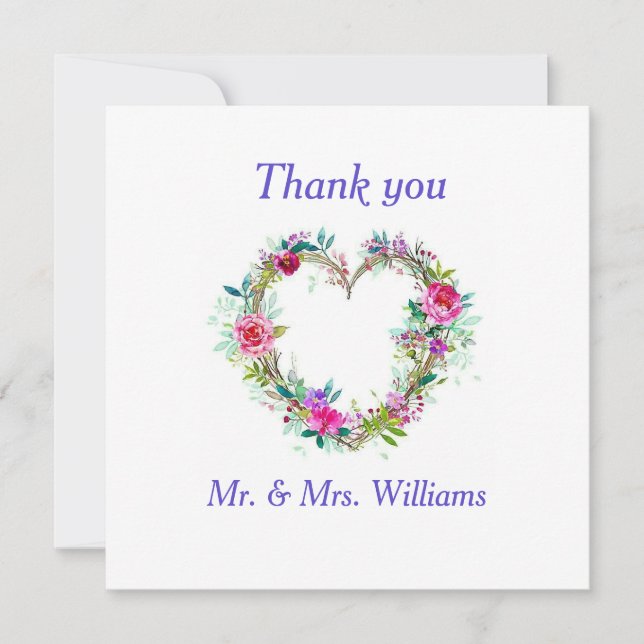 Wedding thank you flat card (Front)