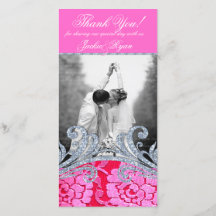 Wedding Thank You Floral Lace Flower Glitter