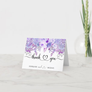 Wedding Thank you Floral Purple Lavender 