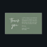 Wedding Thank you for attending, modern minimalist Enclosure Card<br><div class="desc">This is the Modern sage green greenery theme,  Script,  thank you Wedding Enclosure Card. You can change the font colours,  and add your wedding details in the matching font / lettering. #TeeshaDerrick</div>