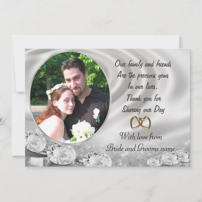 Wedding Thank you for favours with portrait (Front)