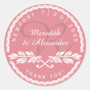 Wedding Thank You from Bride and Groom Classic Round Sticker