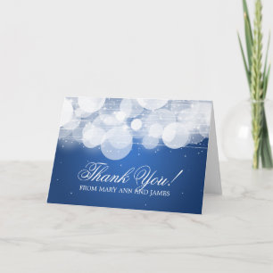Wedding "Thank you" Glow & Sparkle Blue Thank You Card