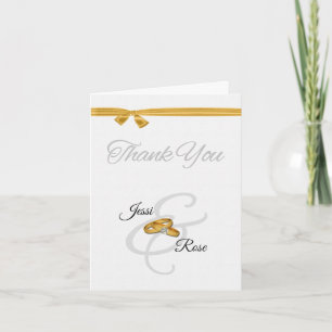 Wedding Thank You Gold Rings Card
