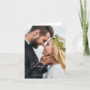 Wedding Thank You Handwritten Photo Minimalist