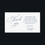 Wedding Thank you, in Classy Romantic Navy Blue Enclosure Card<br><div class="desc">This is the Modern minimalist,  Classy Romantic Navy Blue Script,  Wedding reception Enclosure Card. You can change the font colours,  and add your wedding details in the matching font / lettering. #TeeshaDerrick</div>