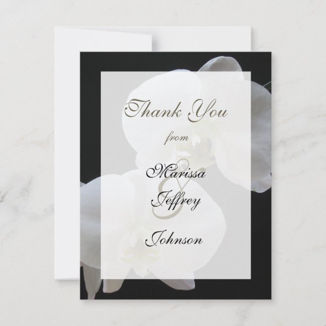 Wedding Thank You Invitation Card -- Orchids (Front)