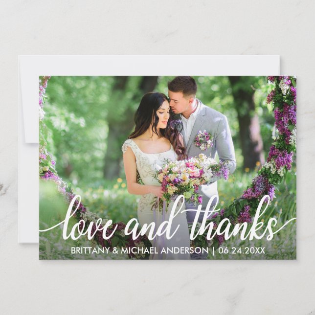 Wedding Thank You Love and Thanks Photo (Front)