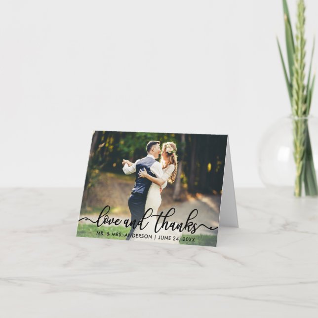Wedding Thank You | Love and Thanks Photo Note (Front)