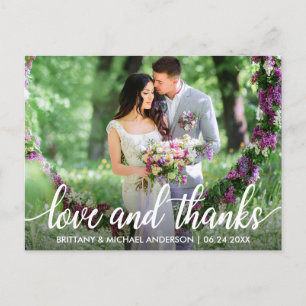 Wedding Thank You Love and Thanks Photo Postcard