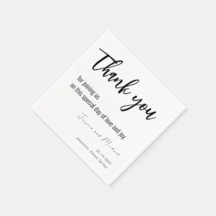 💍 Wedding Thank you Minimalist Elegant Napkin