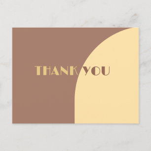 Wedding Thank You Mocha Mousse Arched Flat Card