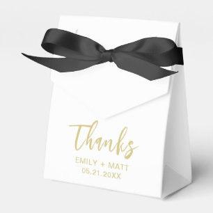 Wedding Thank You Modern Minimal White Favour Boxe Favor Box